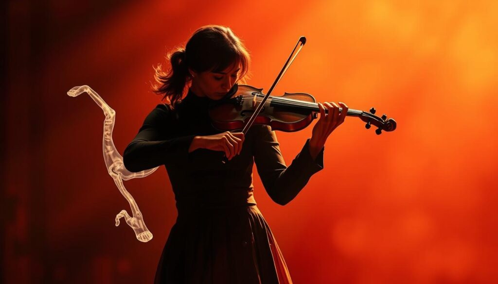 violinist with phantom limb performing violinist with phantom limb performing